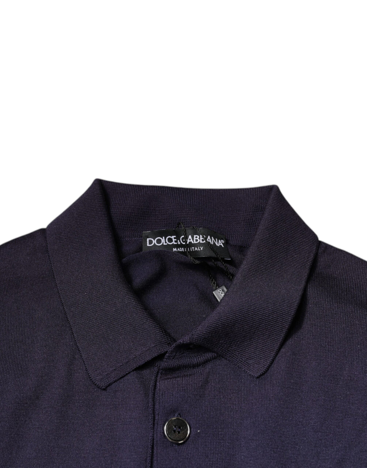 Dolce & Gabbana Blue Silk Collared Short Sleeves Polo T-shirt