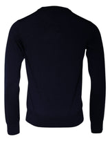 Dolce & Gabbana Blue DG Logo Wool Crew Neck Pullover Sweater