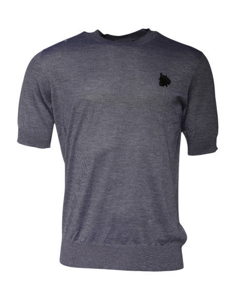 Dolce & Gabbana Gray Cashmere Crew Neck Short Sleeve T-shirt