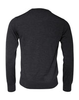 Dolce & Gabbana Dark Gray DG Logo Crew Neck Pullover Sweater