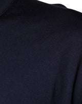 Dolce & Gabbana Navy Blue Silk V-neck Pullover Sweater