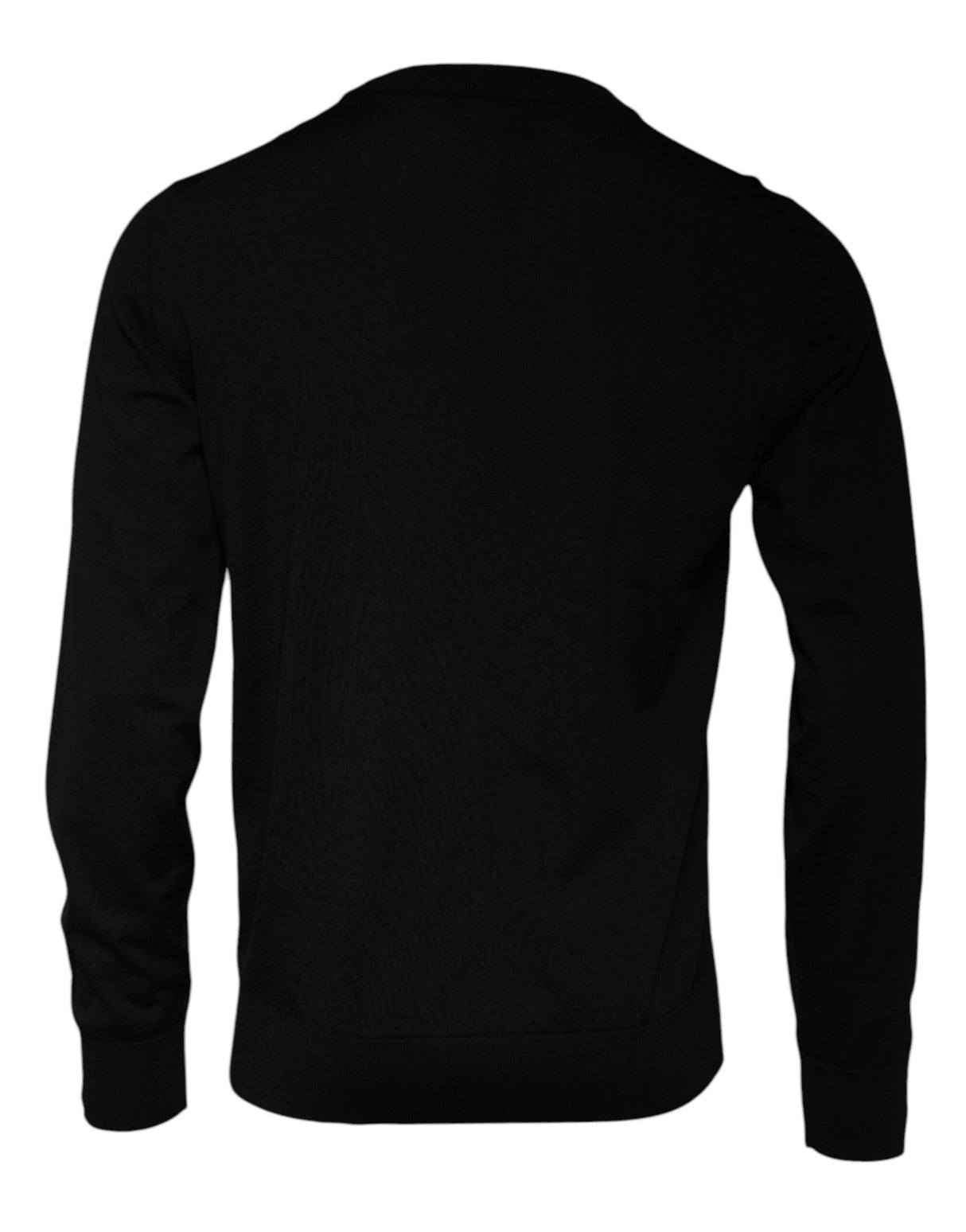 Dolce & Gabbana Black Logo Wool Crew Neck Pullover Sweater