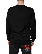 Dolce & Gabbana Black Cashmere V-neck Pullover Sweater