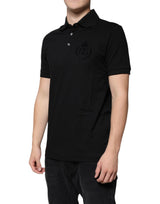 Dolce & Gabbana Black DG Collared Short Sleeves Polo T-shirt