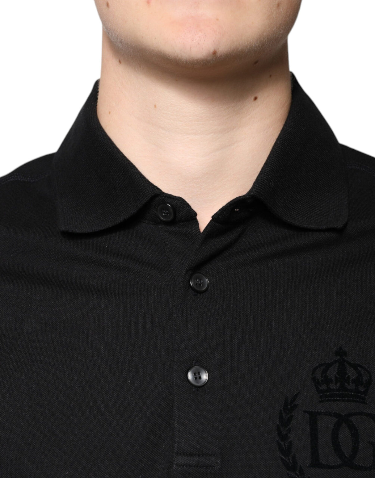 Dolce & Gabbana Black DG Collared Short Sleeves Polo T-shirt