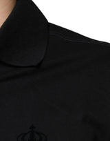 Dolce & Gabbana Black DG Collared Short Sleeves Polo T-shirt