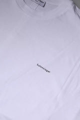 Balenciaga White Logo Cotton Crew Neck Short Sleeves T-shirt