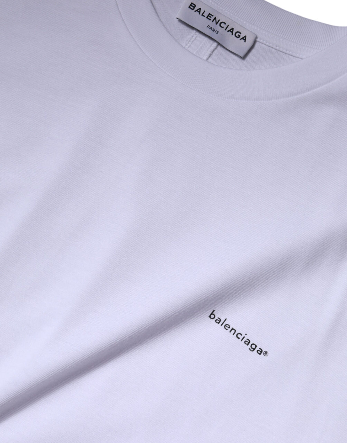 Balenciaga White Logo Cotton Crew Neck Short Sleeves T-shirt