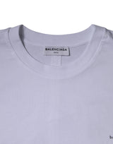 Balenciaga White Logo Cotton Jersey Crew Neck Short Sleeves T-shirt