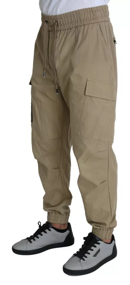 Dolce & Gabbana Beige Pin Up Print Cargo Pants