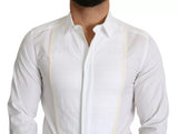 Dolce & Gabbana White Formal Tuxedo Dress GOLD Shirt