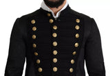 Dolce & Gabbana Black Button Embellished Military Jacket