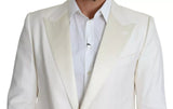 Dolce & Gabbana White Silk Single Breasted SARTORIA Blazer