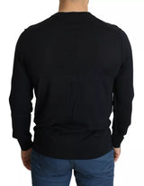 Dolce & Gabbana Black Wool Button Down Men Cardigan Sweater