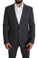 Dolce & Gabbana Gray Wool Men Formal 2 Piece MARTINI Suit