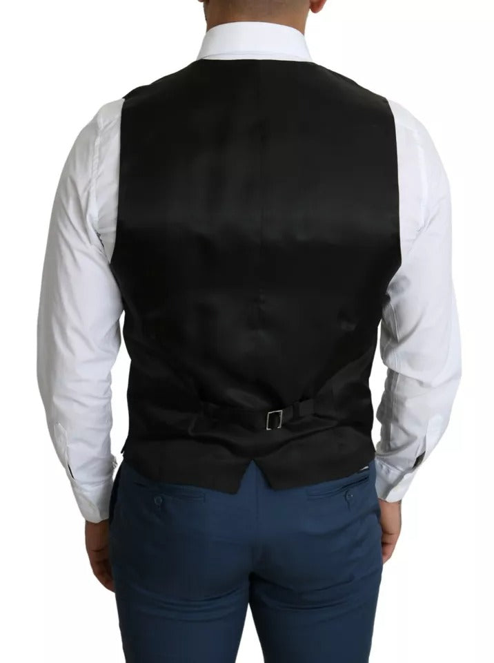 Dolce & Gabbana Black Men Formal STAFF Dress Waistcoat Vest