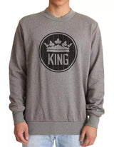 Dolce & Gabbana Gray Crown King Cotton Pullover Sweater