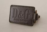 Dolce & Gabbana Green Leather D&G Logo Metal Ring Hook Keyring Keychain