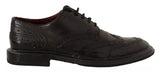 Dolce & Gabbana Black Perforated Leather Lace Up Derby Shoes