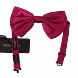 Dolce & Gabbana Pink Silk Adjustable Neck Bow Tie Men