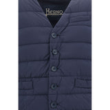 Herno Blue Polyamide Sleveless Jacket
