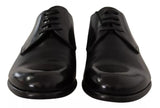 Dolce & Gabbana Black Leather Lace Up Mens Formal Derby Shoes