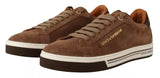 Dolce & Gabbana Brown Suede Logo Low Top Sneakers Men Shoes