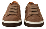 Dolce & Gabbana Brown Suede Logo Low Top Sneakers Men Shoes