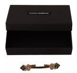 Dolce & Gabbana Gold Plated 925 Sterling Silver Crystal Collar Stop Brooch