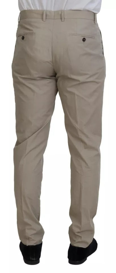 Dolce & Gabbana Beige Cotton Chino Men Formal Pants