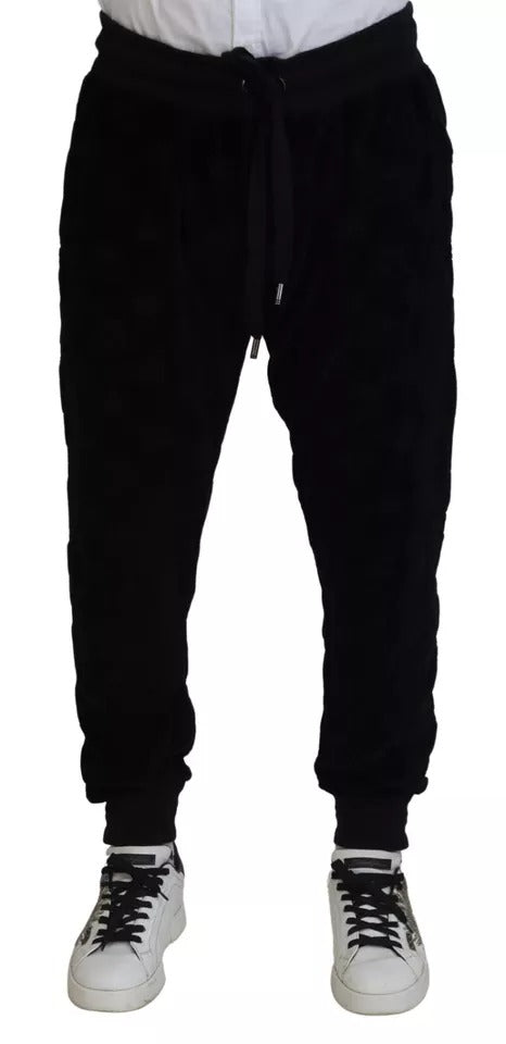 Dolce & Gabbana Black Cotton Skinny Jogger Sweatpants Pants