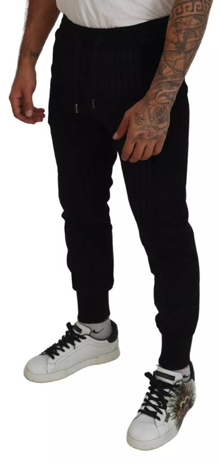 Dolce & Gabbana Black Cotton Blend Jogger Sweatpants Pants