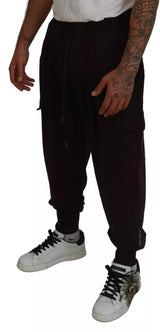 Dolce & Gabbana Bordeaux Cotton Cargo Jogger Sweatpants Pants