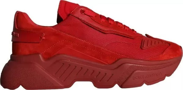 Dolce & Gabbana Red Leather Daymaster Low Top Sneakers Shoes