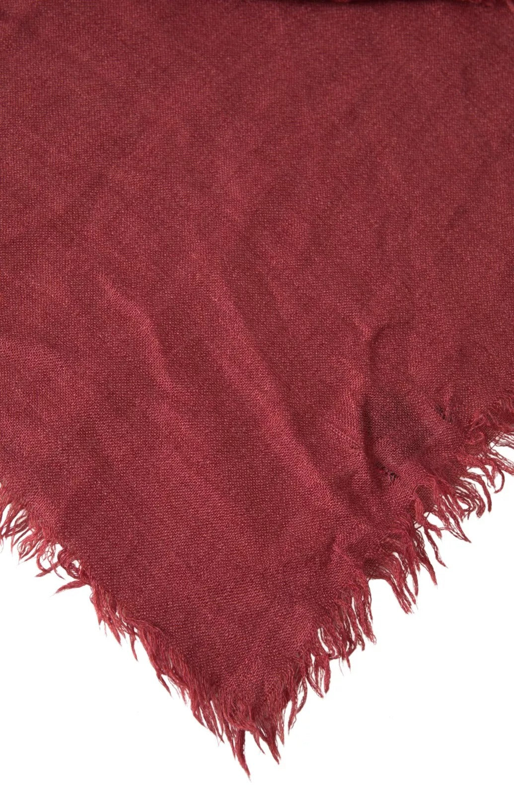 Dolce & Gabbana Maroon Cashmere Knit Wrap Shawl Fringe Scarf