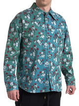 Dolce & Gabbana Blue Floral Cotton Button Down Denim Shirt