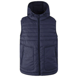 Yes Zee Blue Nylon Sleveless Jacket