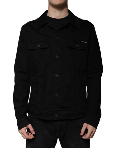 Dolce & Gabbana Black DG Cotton Stretch Denim Jacket