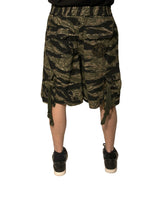 Dolce & Gabbana Black Gold Patterned Cotton Bermuda Shorts