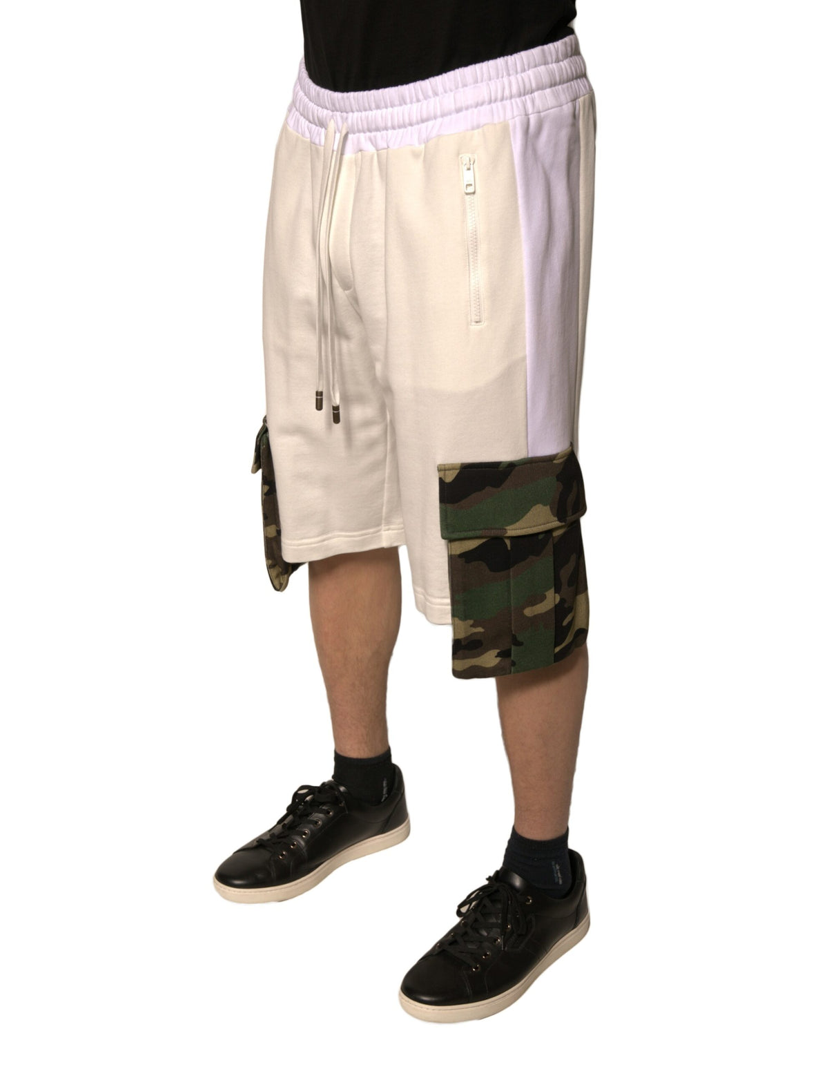 Dolce & Gabbana Beige Cotton Men Casual Cargo Bermuda Shorts