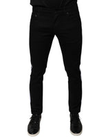 Dolce & Gabbana Black Crown Cotton Stretch Skinny Denim Jeans