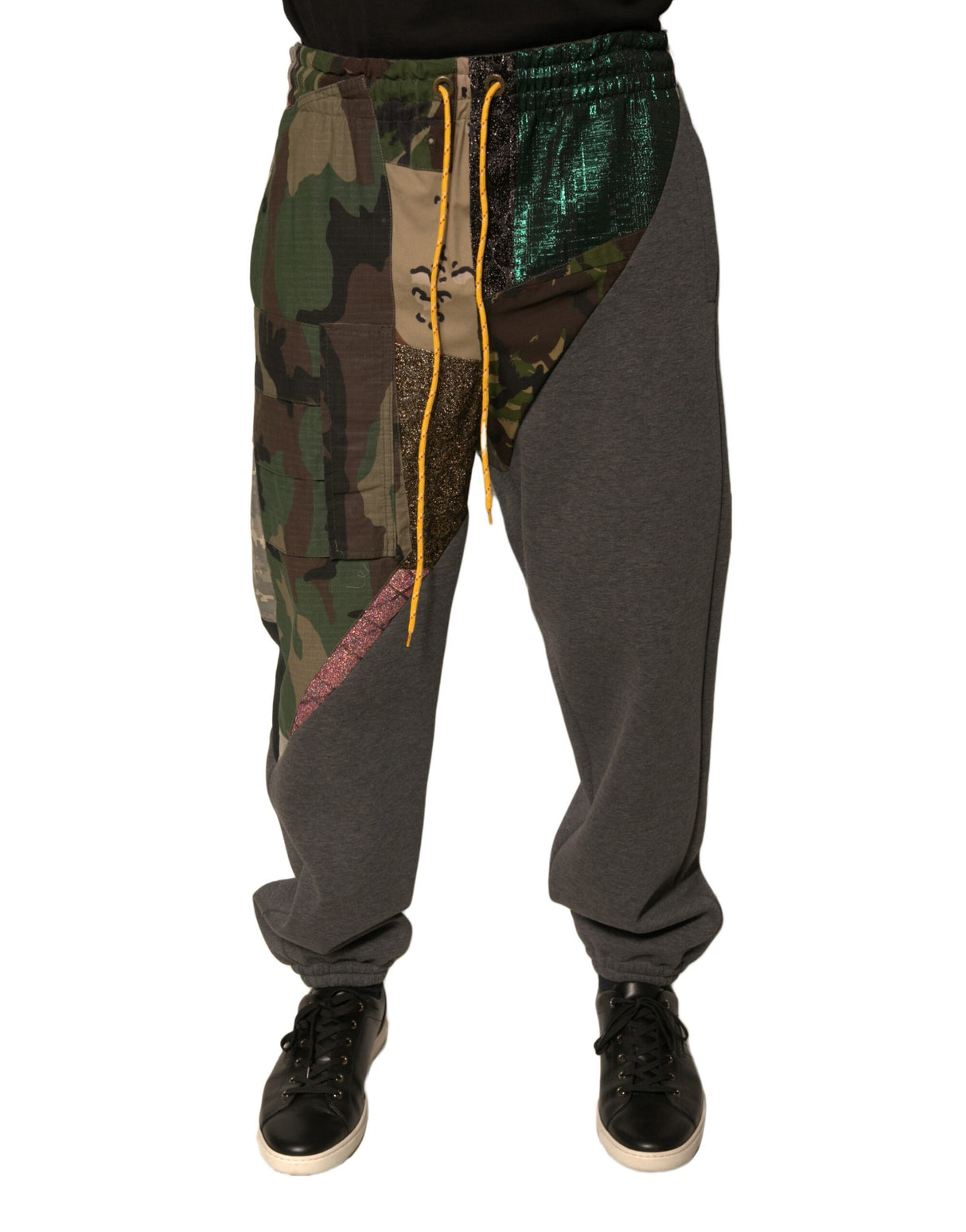 Dolce & Gabbana Multicolor Patchwork Cotton Jogger Sweatpants Pants