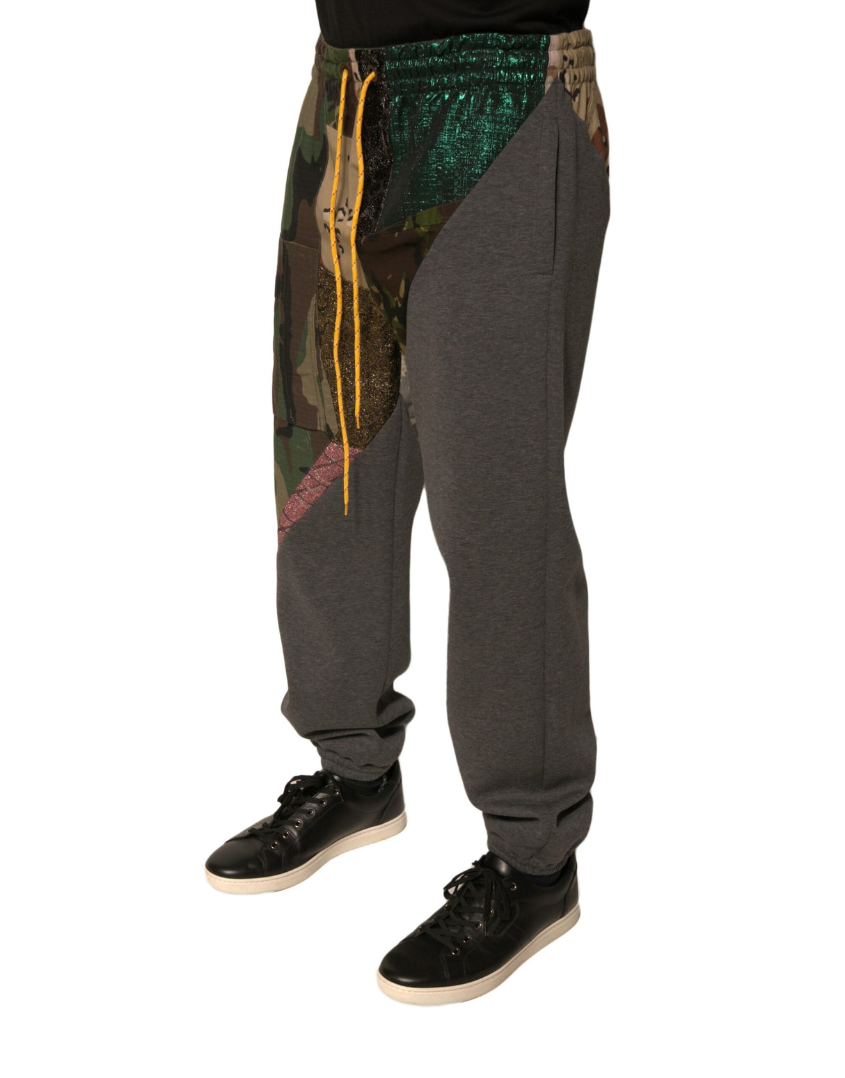 Dolce & Gabbana Multicolor Patchwork Cotton Jogger Sweatpants Pants