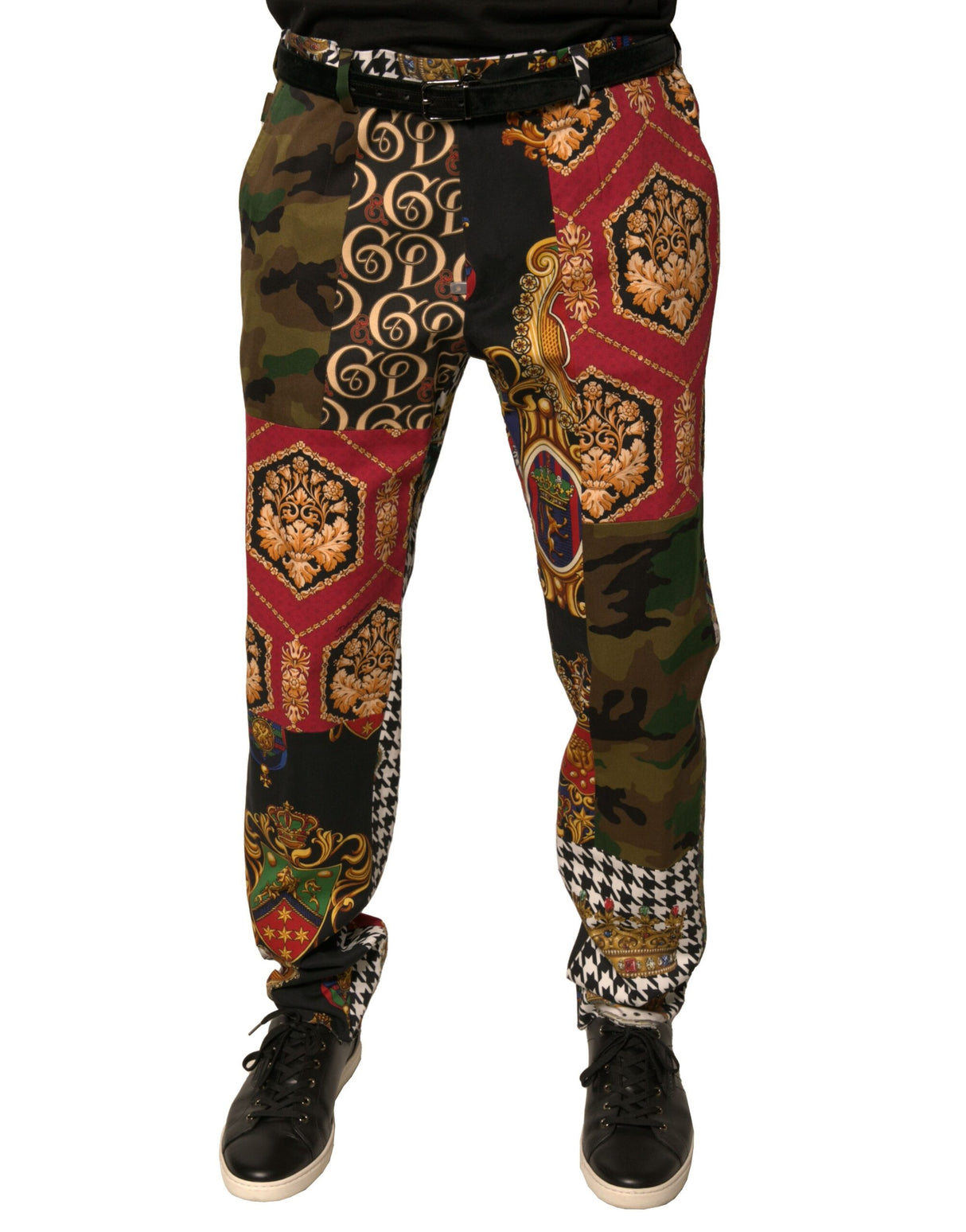 Dolce & Gabbana Multicolor Patchwork Men Dress Pants