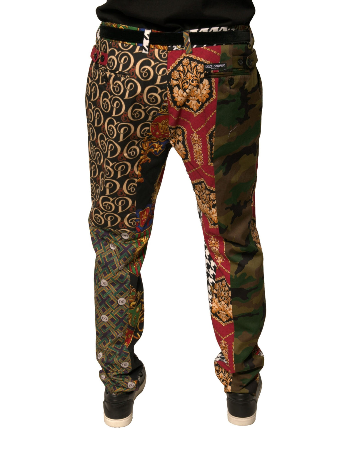 Dolce & Gabbana Multicolor Patchwork Men Dress Pants