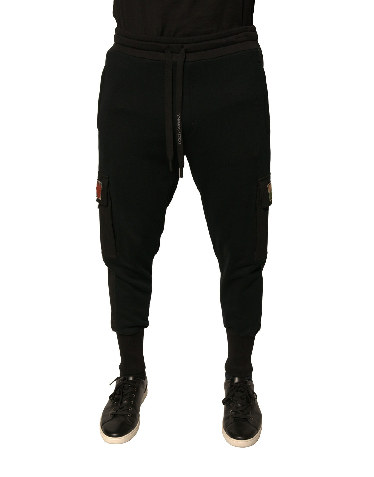 Dolce & Gabbana Black Cotton Jogger Cargo Sweatpants Pants