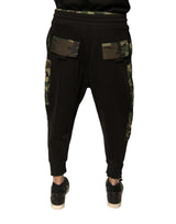 Dolce & Gabbana Black Camouflage Cotton Jogger Cargo Pants