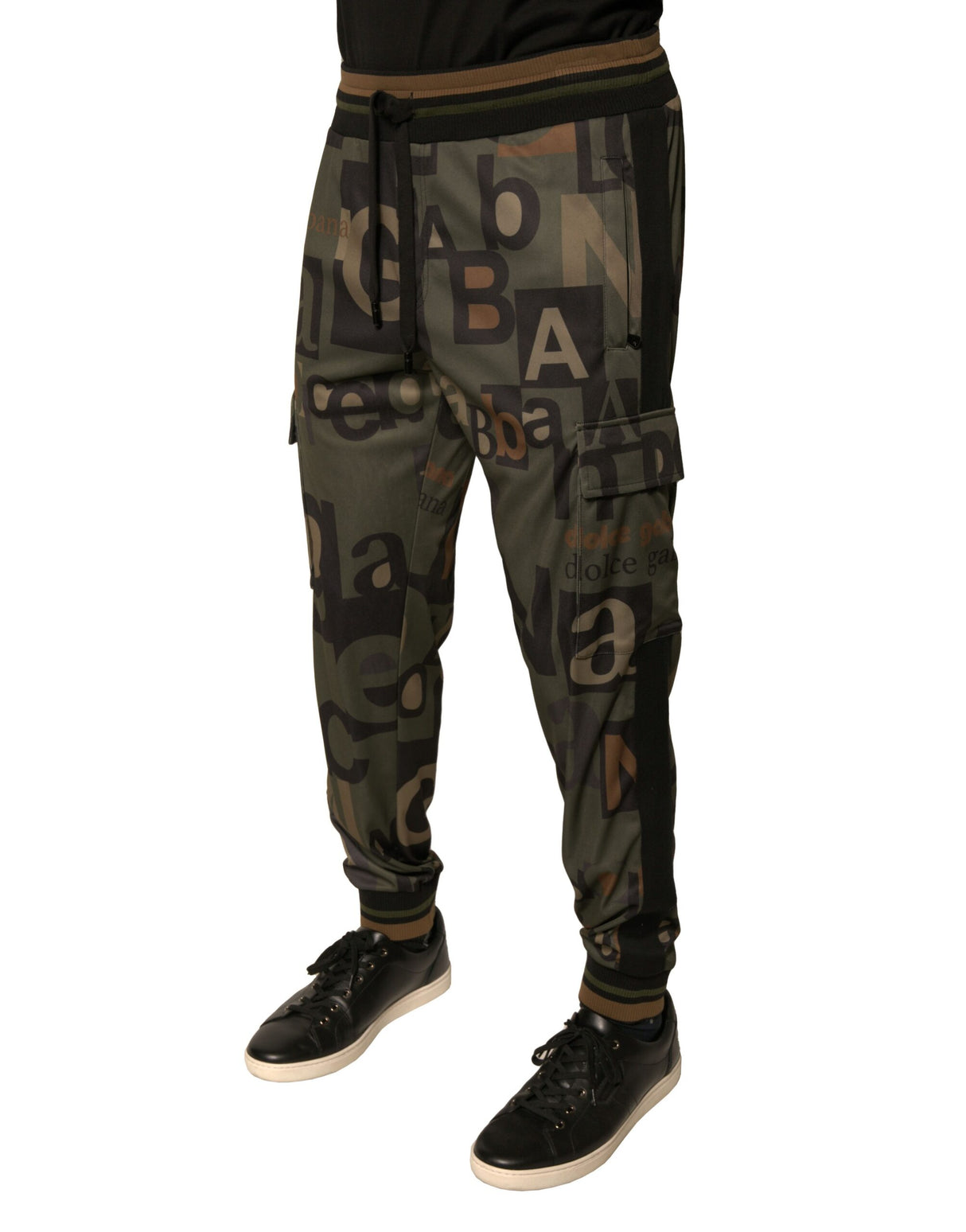 Dolce & Gabbana Multicolor Logo Camouflage Cargo Jogger Pants