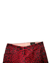 Dolce & Gabbana Red Leopard Cotton Stretch Skinny Denim Jeans