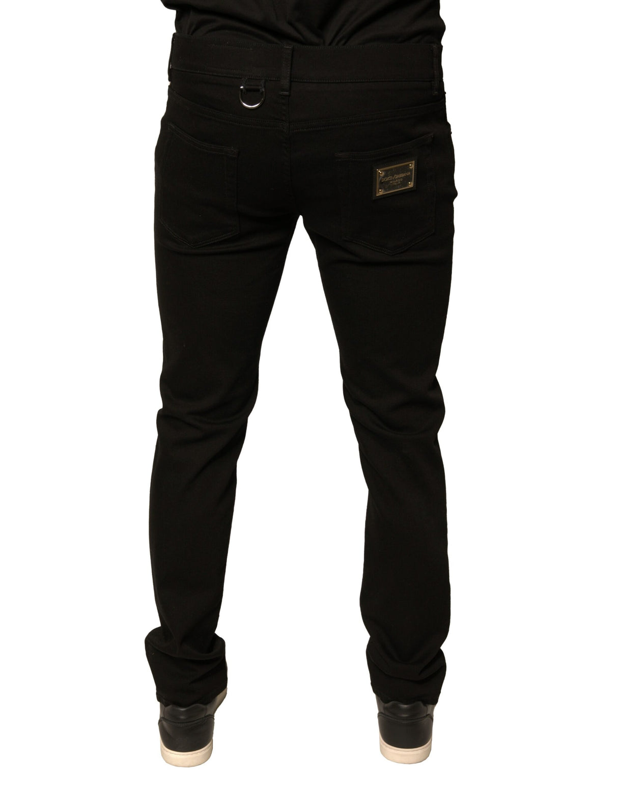 Dolce & Gabbana Black Logo Cotton Stretch Skinny Denim Jeans